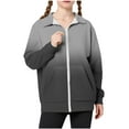 thumbnail image 3 of MKOSPLRT 5-15Y Kids Zip Up Sweatshirts Stand Collar Long Sleeve Fleece Jackets Casual Gradient Sweatshirt Jackets with Pockets, 3 of 7