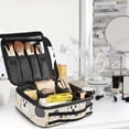 thumbnail image 5 of FORMRS Travel Makeup Bag Large Capacity Train Case Cosmetic Organizer with Adjustable Dividers, Halloween Black Pumpkins, 5 of 8