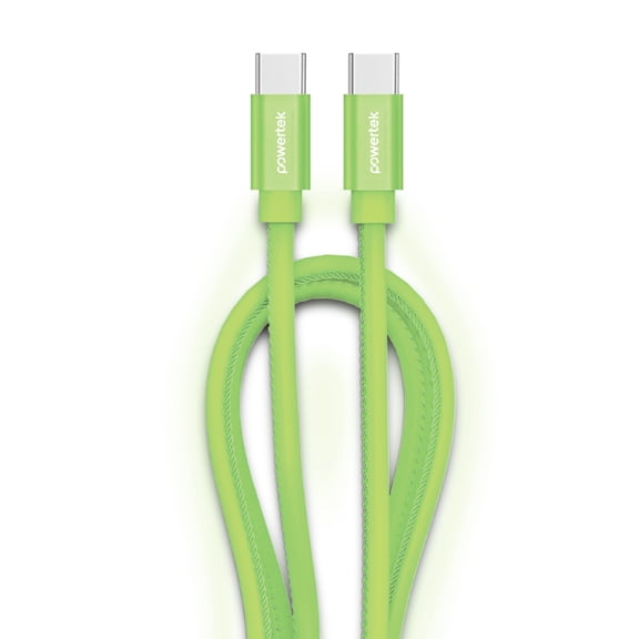 Liquipel Powertek Glow in the Dark USB-C to USB-C - Green