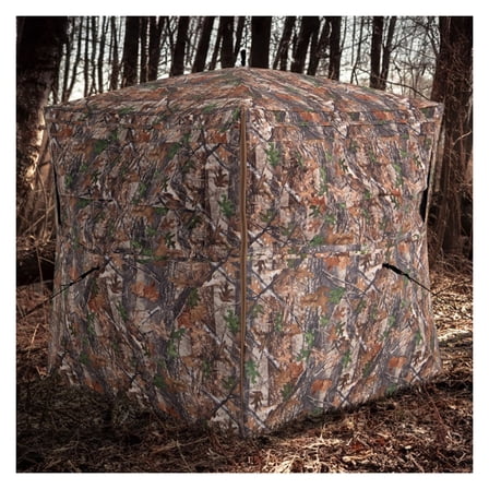 Hunting Blind 360 Degree One-Way See-Through Ground Blind for 2-3 Person