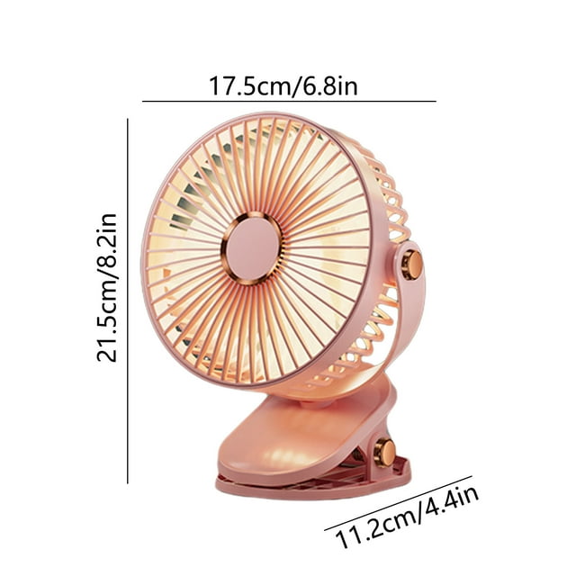 Pink 5 Speed Adjustable Clip Desk Fan Super Strong Wind Power Quiet Operation Multi Purpose Use For Home Office Bedroom Portable Placement Options Usb Rechargeable #caoM5