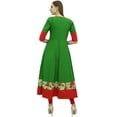 thumbnail image 3 of Bimba Women's Green Anarkali Custom Kurta Kurti 3/4 Sleeve Indian Blouse-4, 3 of 5