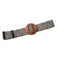 thumbnail image 2 of pitrice Ceinture de Taille en Paille Tressée pour Femmes avec Boucle à Rayures en Bois, Rayures Rondes 102 cm, 2 of 6