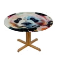 thumbnail image 3 of WYYP Panda Bear Flowers Round Table Cloth 100% Polyester Fiber Great for Home Kitchen/Parties/Holiday Dinner White, 3 of 8