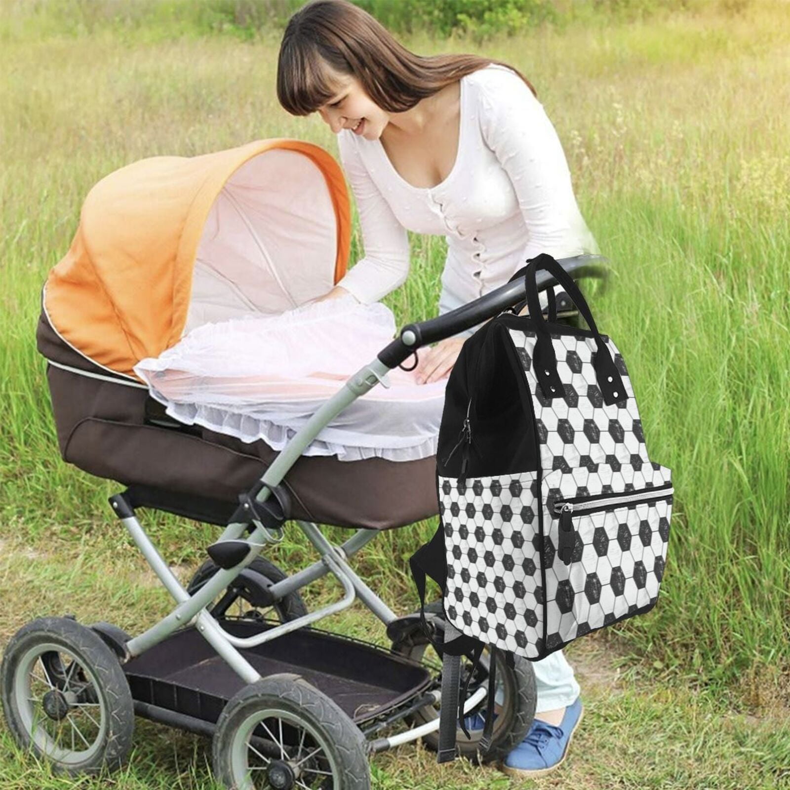Defioc Soccer for Baby Diaper Bag Backpack - Baby Bag for Boys & Girls - Diaper Backpack - Large Travel Diaper Bags- Baby Registry Search & Shower Gifts