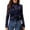 Z002_Blue, variant on JGNGSHN Mesh Top for Women Trendy Long Bell Sleeve Shirt Mock Neck Sheer Blouse See Through Floral Lace Tops