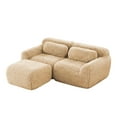 thumbnail image 3 of YIYADO Boneless Sofa, Upholstered Cloud Sofa with L-Shaped Chaise Longue, Fluffy and Comfortable Cloud Sofa, Sofa with Imperial 32D High-Density Dponge, Non-Slip Design, with Pillow, Beige, 3 of 6