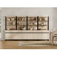 thumbnail image 3 of WAMPAT 4 PCS Modern 72" Tall Bookcases with Metal Base and Adjustable Shelves, Library Book Shelf with Storage Cabinet and Open Book Shelfs, Wood Bookshelves for Home Office, Living Room, Beige, 3 of 11