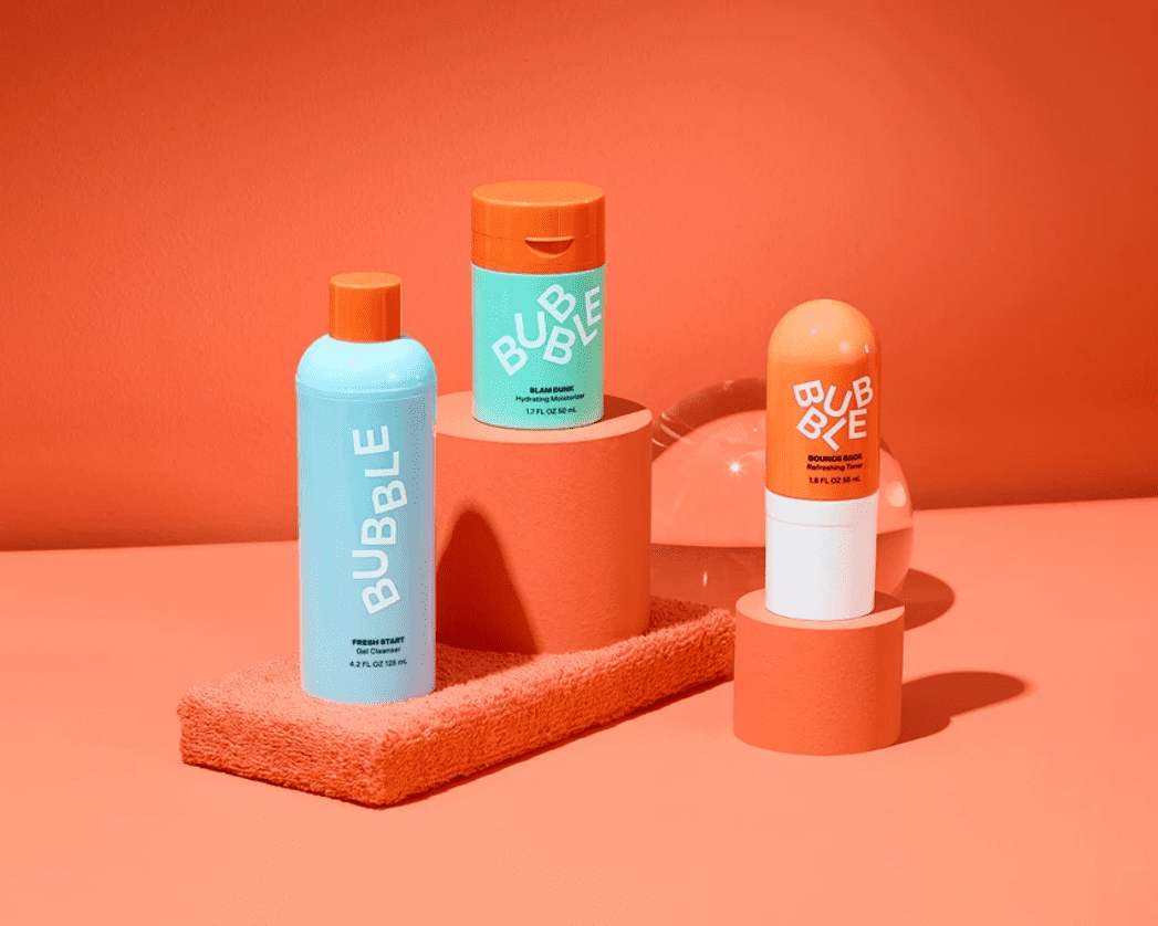 Bubble Skincare 3-Step Hydrating Routine Bundle, For Normal to Dry Skin, (Includes Fresh Start Gel Cleanser 50ml, Bounce Back Toner 55ml, Slam Dunk Hydrating Moisturizer 50ml) Savings of over 30%
