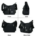 thumbnail image 4 of Spencer Women 9-Pockets Crossbody Bag Waterproof Nylon Single Shoulder Bag Travel Purses Handbags Lightweight Ladies Satchel Bag, Black, 4 of 11