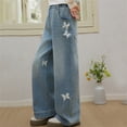 thumbnail image 2 of Shadoumai Girls Wide Leg Pants Ribbed Textured Palazzo Trousers Drawstring Elastic Waist Pull On Casual School Travel, 2 of 7