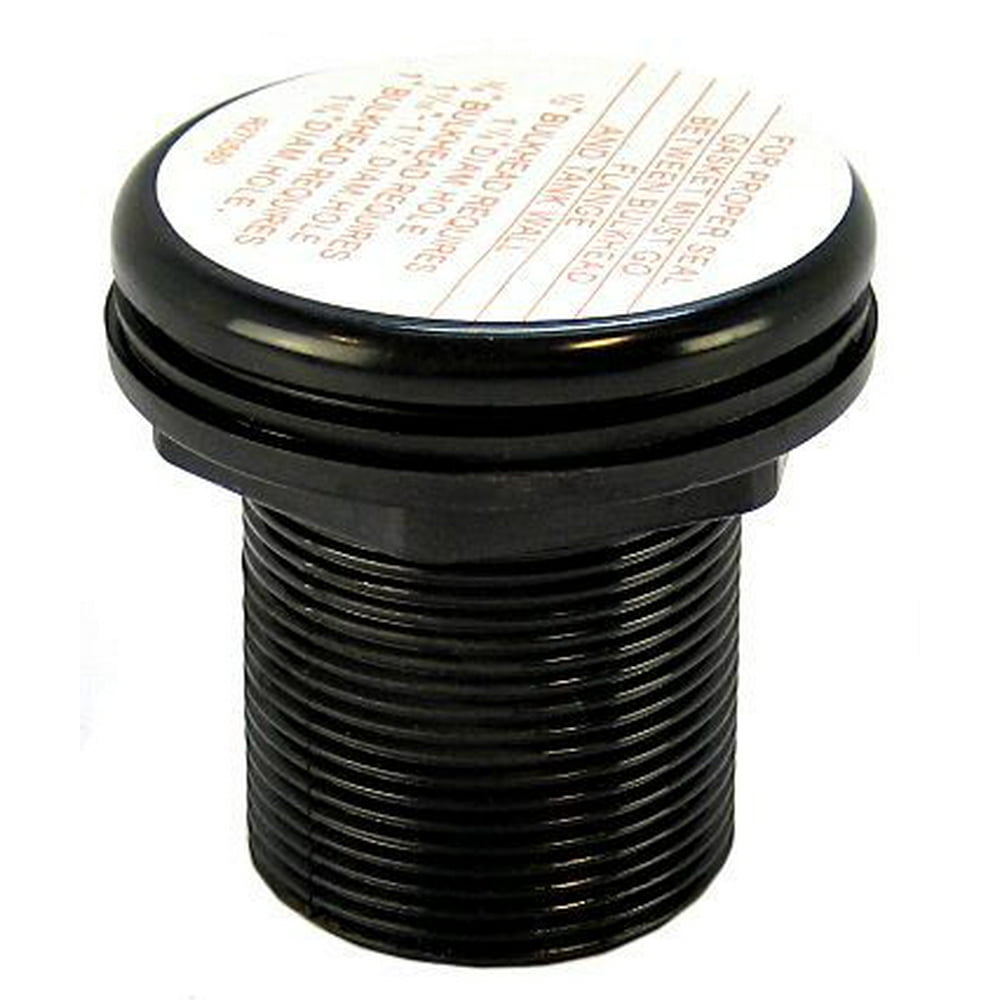 Lifegard Aquatics All FPT Bulkhead Black 1 Inch All FPT (Requires 1 3