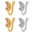 thumbnail image 4 of US 2 Pcs Star Heart Crown Nose Ring Copper Durable Fake Non-Pierced Nose Clip, 4 of 5
