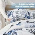 thumbnail image 3 of Coastal Bedding California King Size Coastal Quilt with 2 Shams, Nautical Beach Comforter Sets Ocean Bedspreads Blue Seaturtle Coverlet Summer Bedding, 106''x118'', 3 of 12