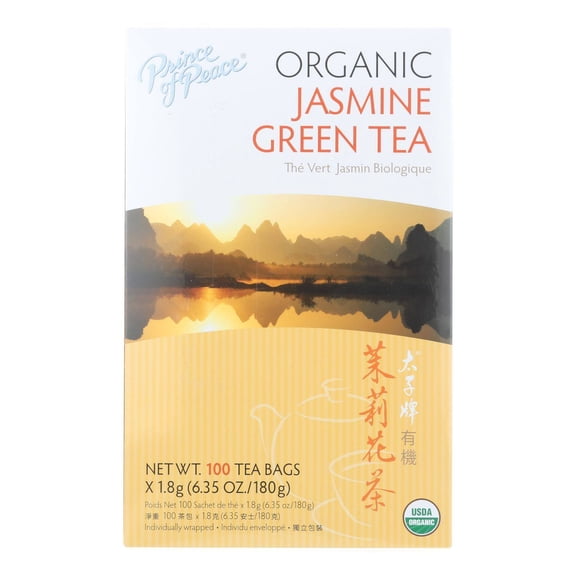 Beautops Prince of Peace Organic Green Tea Jasmine - 100 Tea Bags - 0828178