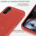 thumbnail image 2 of Compatible with Samsung Galaxy A54 5G Case with Screen Protector for Women Girls Glitter Shockproof Samsung A54 5G Phone Case Cute Slim 3 in 1 Protective Cases (Red), 2 of 7