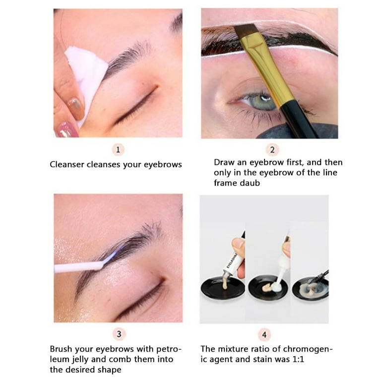 QUSENLON Eyebrow Dye Tint Kit Semi Permanent Eyebrow Tinting Kit