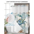 thumbnail image 4 of No Hook Shower Curtain with Snap in Liner,Coastal Crab Ocean Starfish Shell Waterproof Bath Curtain Double Layers with See Through Top Window,Blue Gradient Retro Back Hotel Shower Curtains 36x72in, 4 of 9