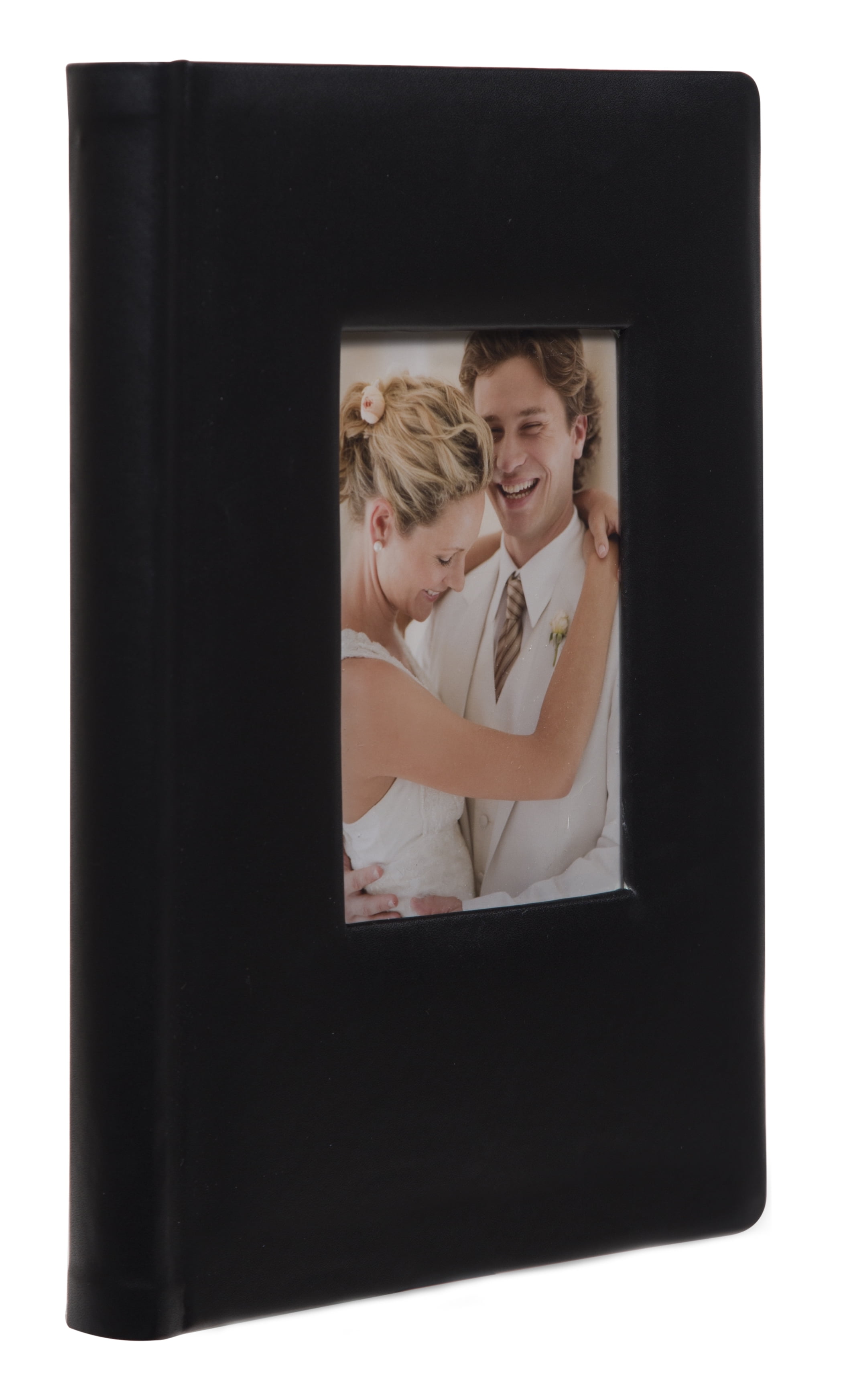 Pinnacle Frames & Accents Premium Black Leather Photo Album, Holds 48