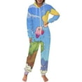 thumbnail image 2 of Kirby Men's Hooded Jumpsuit - Zip Up One Piece Pajamas Soft Cozy Winter Warm Plush Loungewear, 2 of 8