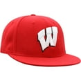 thumbnail image 3 of Men's Top of the World Red Wisconsin Badgers Team Color Fitted Hat, 3 of 4
