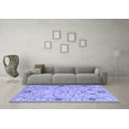 thumbnail image 3 of Ahgly Company Machine Washable Indoor Square Abstract Blue Contemporary Area Rugs, 5' Square, 3 of 4