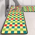 thumbnail image 2 of Kitchen Rugs Sets Of 2,Multi Color Checkerboard Checkered Pattern Anti Fatigue Kitchen Mat Rugs Non Slip Washable,Decorative Kitchen Floor Mats for Kitchen,Sink,Laundry,17"x47"+17"x47", 2 of 5