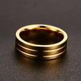 thumbnail image 6 of 6mm Groove Band Men Women's 18K Yellow Gold Filled Wedding Party Ring Size 6-12, 6 of 9