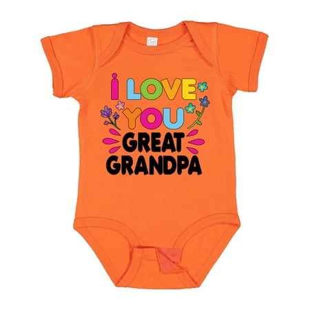 

Inktastic I Love You Great Grandpa with Flowers Gift Baby Girl Bodysuit