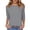 Gray, variant on T-Shirts for Women Plus Size 3/4 Length Sleeve Solid Color Crewneck Pleated Lightweight Dressy Tunic Tops Hot Pink XL