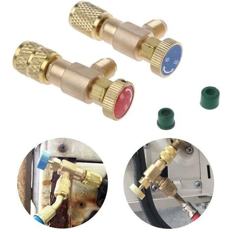 Válvula de seguridad de llenado de refrigerante Conexión rápida Aire acondicionado Adaptador de conexión R410a R22