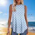 thumbnail image 7 of TKYCMSUAKI Tank Tops for Women Trendy Polka Dot Sleeveless Crewneck Shirts Soft Asymmetrical Hem T-Shirts Summer Going Out Tee, 7 of 7