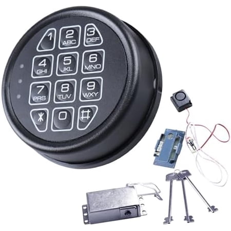 Gun Safe Lock Replacement Kit - Digital Keypad for Gun Safes & Home Security Boxes Solenoid Lock with 2 Override Keys 3-8 Digit Code Easy DIY Installation Silent Mode Black$$Other