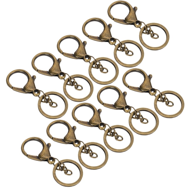 Qiilu 10Pcs Porte-Clés Placage Non-Fading Simple Porte-Clés Sac Boucle Mousqueton Fermoir Crochet