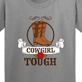 thumbnail image 4 of Inktastic Cowgirl Tough with Cowgirl Boots and Rose Youth T-Shirt, 4 of 5