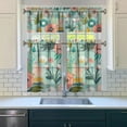 thumbnail image 3 of Country Wildflower Curtains 36 Inch - 3 Panel Vintage Bohemian Farmhouse Set with Floral Print, Rod Pocket Kitchen Window Drapes for Spring, 3 of 6