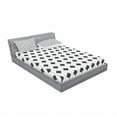 thumbnail image 3 of Abstract Bedding Set with Sheet & Covers, Curved Shaped Vertical Lines with Oval Waves Damask Old Fashioned Art Design, Printed Bedroom Decor 2 Shams, 4 Sizes, White and Black, by Ambesonne, 3 of 3
