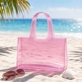 thumbnail image 3 of Clear Jelly Tote Bag for Women, Candy Color Translucent Tote Waterproof & Lightweight Beach Minimalist Aesthetic Purse, Casual Shoulder Bag for Summer, 3 of 8