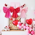 thumbnail image 2 of Valentine's Day Giant Wall Bow Decor, Large Fluffy Pleated Yarn Fabric Bow for Living Room, Bedroom, Door And Party Background Decoration in Romantic Red Tones Harlik, 2 of 7
