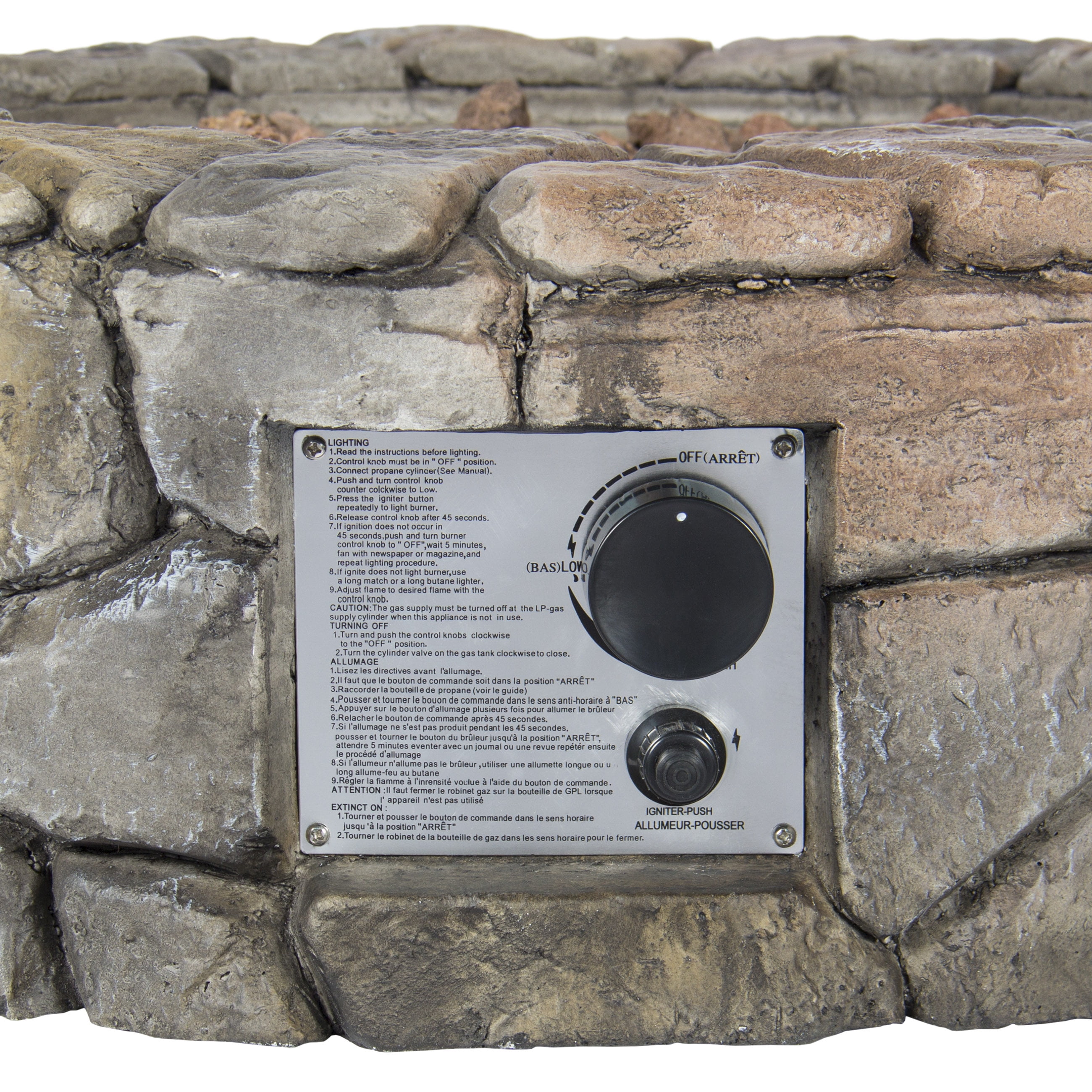 Best Choice Products Home Outdoor Patio Natural Stone Gas Fire Pit