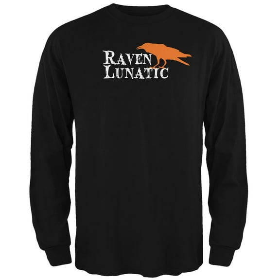 Halloween Raven Lunatic Black Adult Long Sleeve T-Shirt - 2X-Large