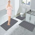 thumbnail image 4 of 3pcs Bathroom Rugs Sets, Non-Slip Water Absorption Quick Drying Bath Rug, Soft Comfortable Memory Foam Bath Mat and U-Shaped Toilet Rug Area Rug Set, Home Decor Accessories, 4 of 7