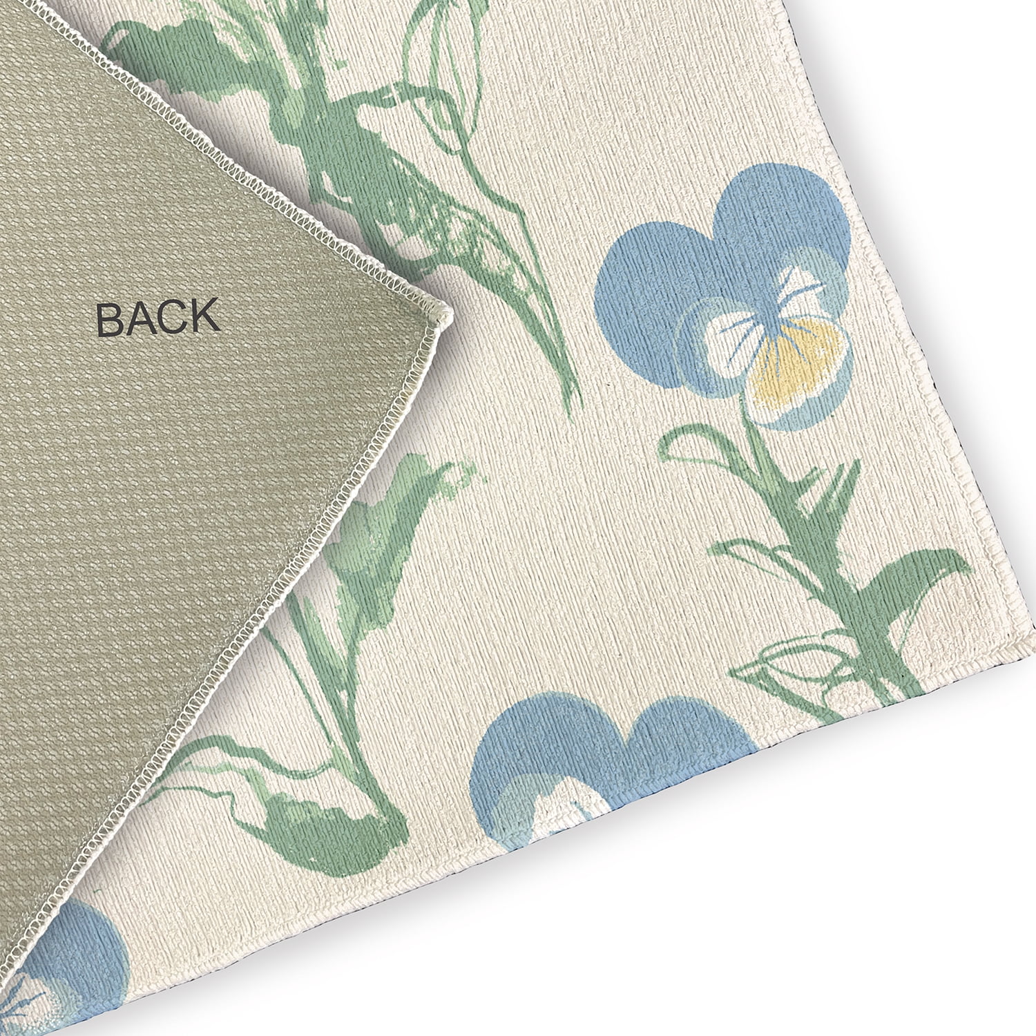 4' x 6' Simply Daisy Bunch of Pansies Casual Chenille Area Rug, Blue