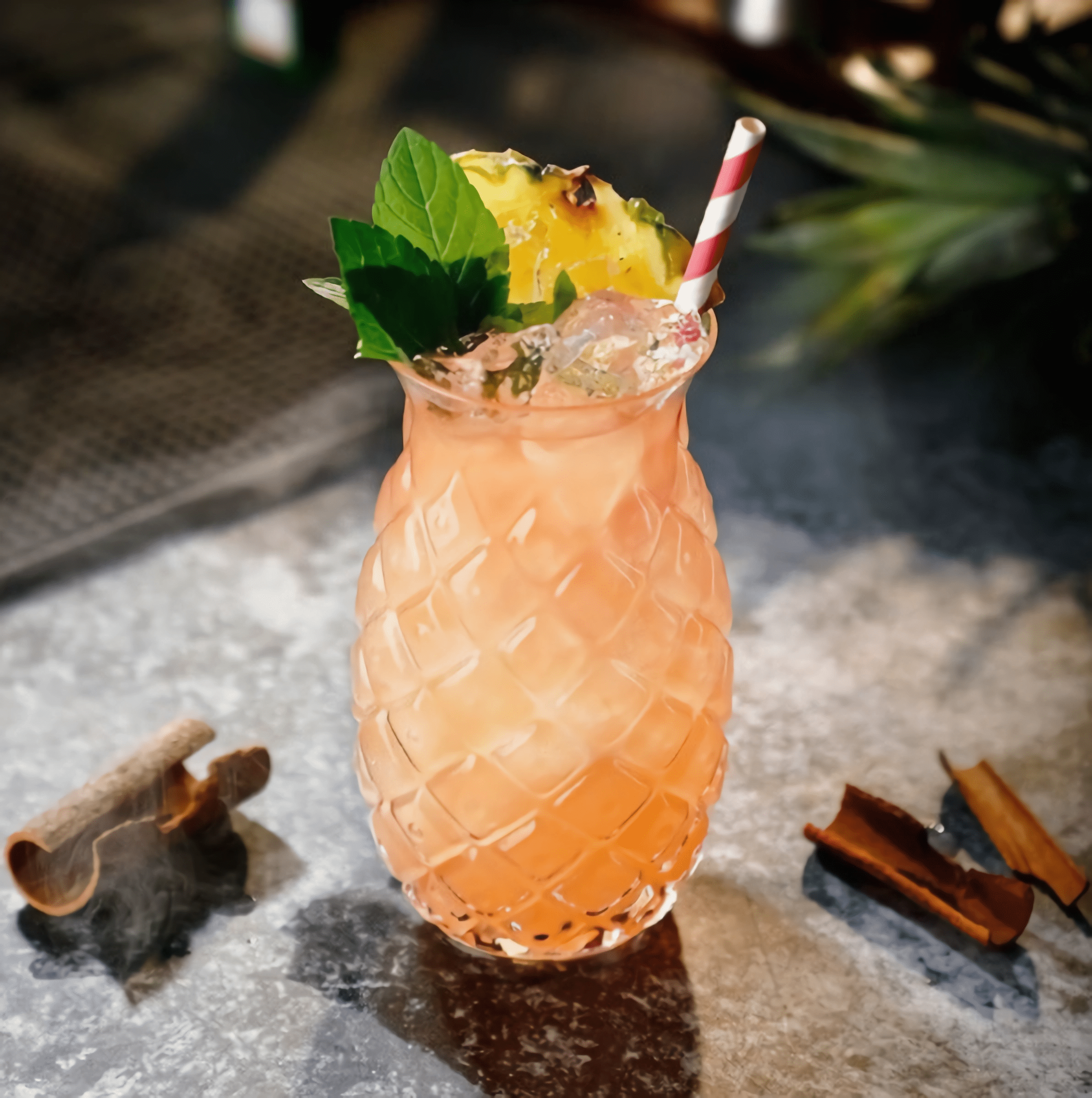 480ml/16oz  Cocktail Glasses with Stainless Steel Straw, Unique Pineapple Drinking Glasses for Bar, Party Wine Juice Milk Bourbon Decor