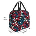 thumbnail image 2 of KLL Geometric Elements Print Insulated Lunch Bag Women, Reusable Cute Tote Lunch Box for Adult & Men, Leakproof Cooler Lunch Bags for Work Office Travel Picnic, 2 of 5