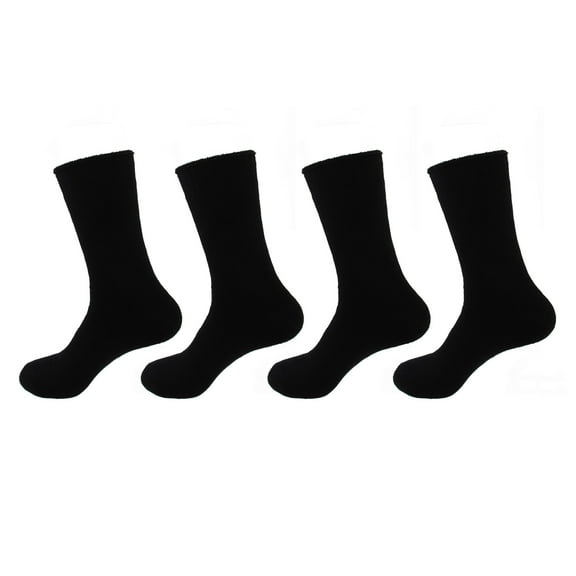 BambooMN Men's Extra Thick XL Rayon from Bamboo Fiber Socks - Black - 4prs
