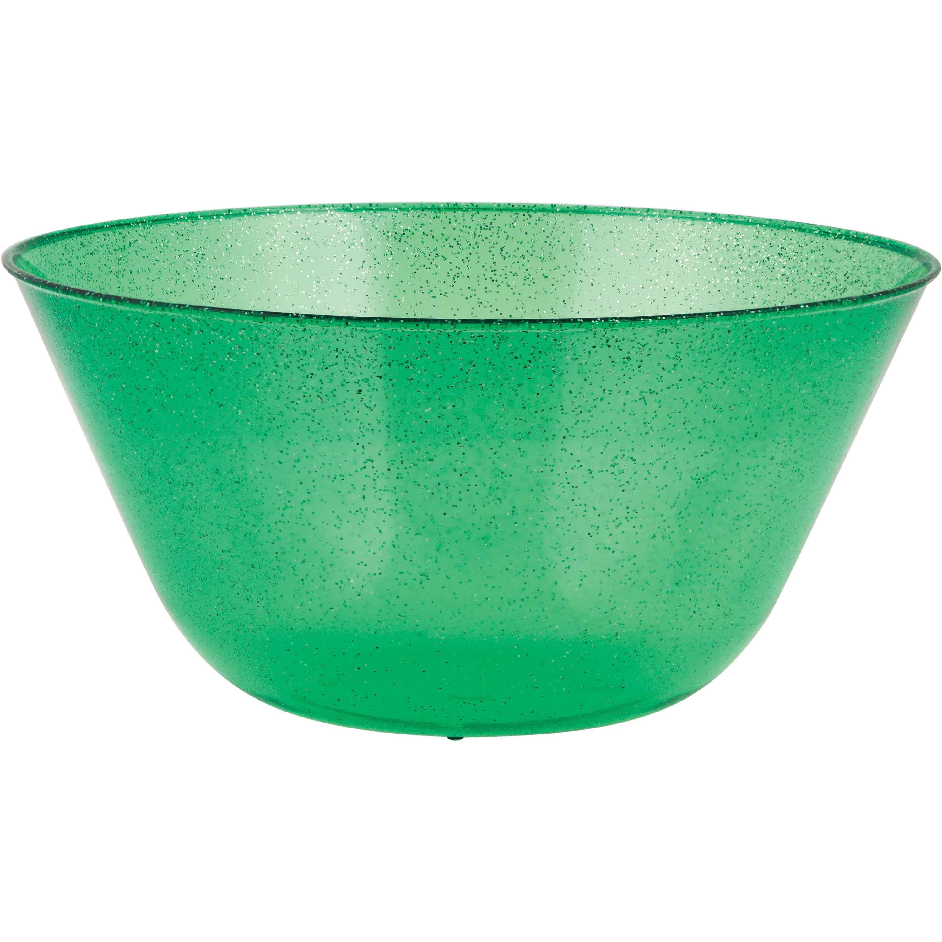 Green Glitter Plastic Bowl, 3 Count