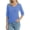 Blue, variant on Women's 100% Cotton V-Neck Cable Knit Sweater, Lightweight Long Sleeve Pullover Sweater for Women, Navy L