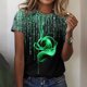 thumbnail image 1 of Fiudx Ofertas Del Día Blusa de Manga Corta con Cuello Redondo y Estampado Cómodo Informal para Mujer a La Moda, 1 of 6
