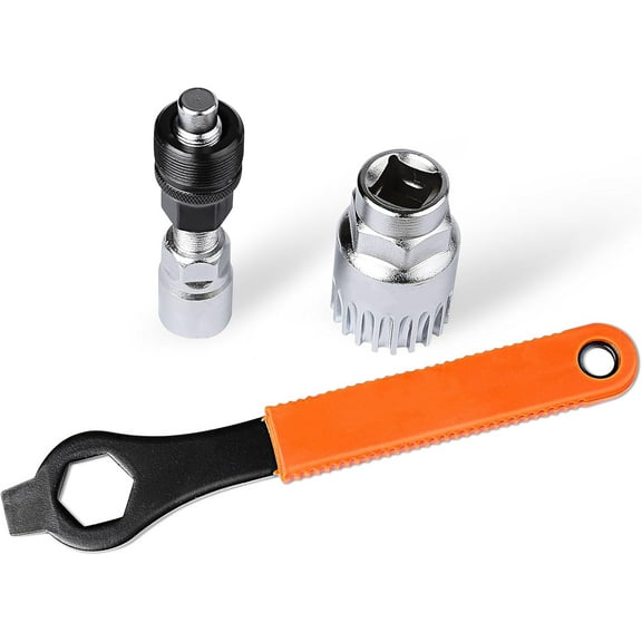 Bike Repair Tool Kit - Crank Puller, Bottom Bracket Removal Tool & 6.18in Bike Wrench | Compatible with 20T Splined & Square Taper Cranksets